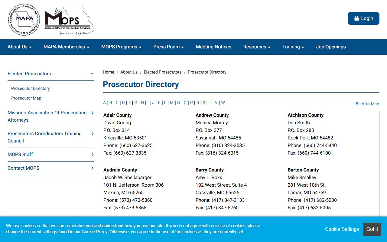 Pulaski County court dockets Missouri prosecutors directory