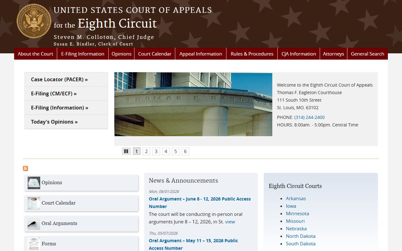 Pulaski County federal appeal court record route