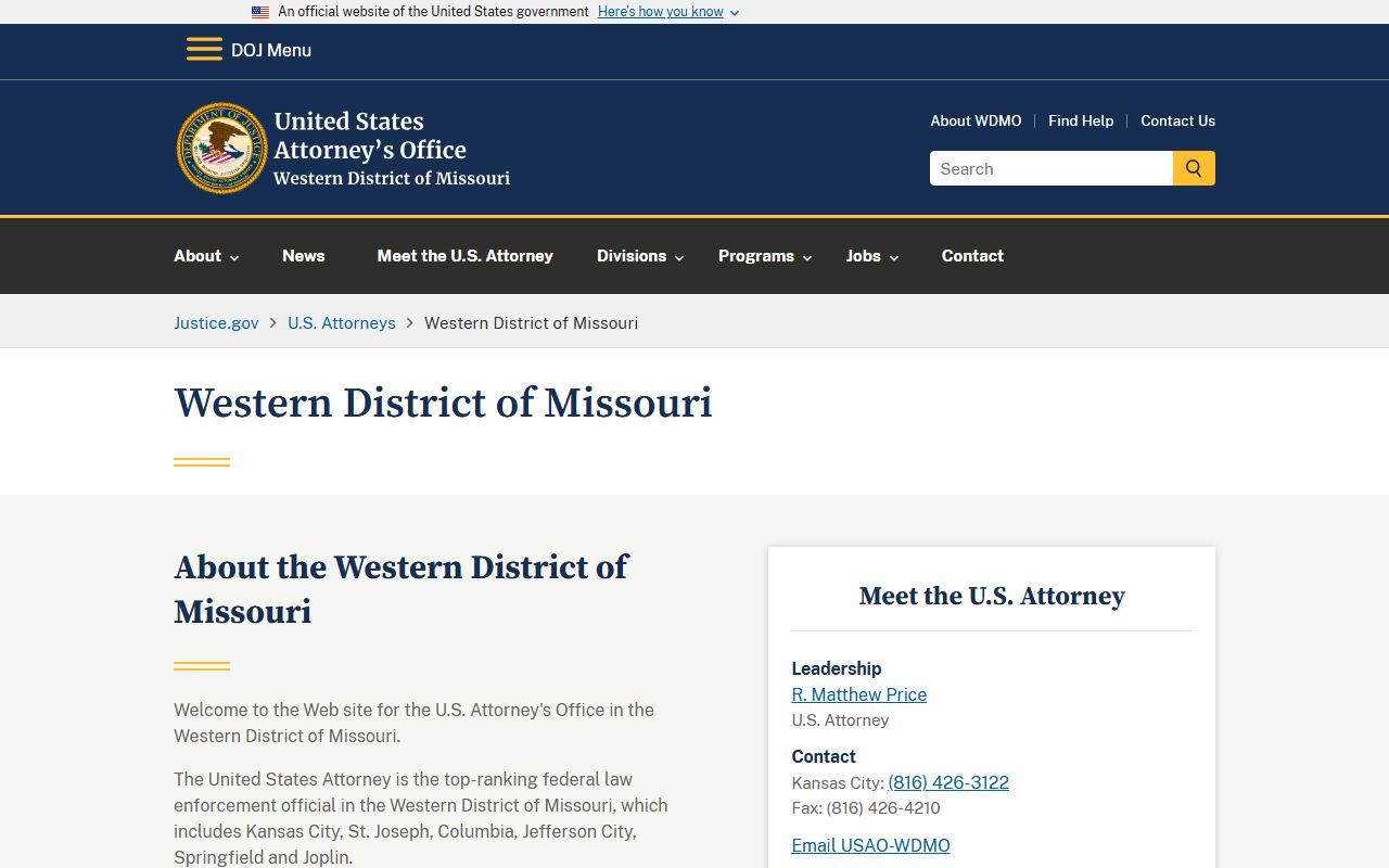 Pulaski County federal criminal court prosecutor record context