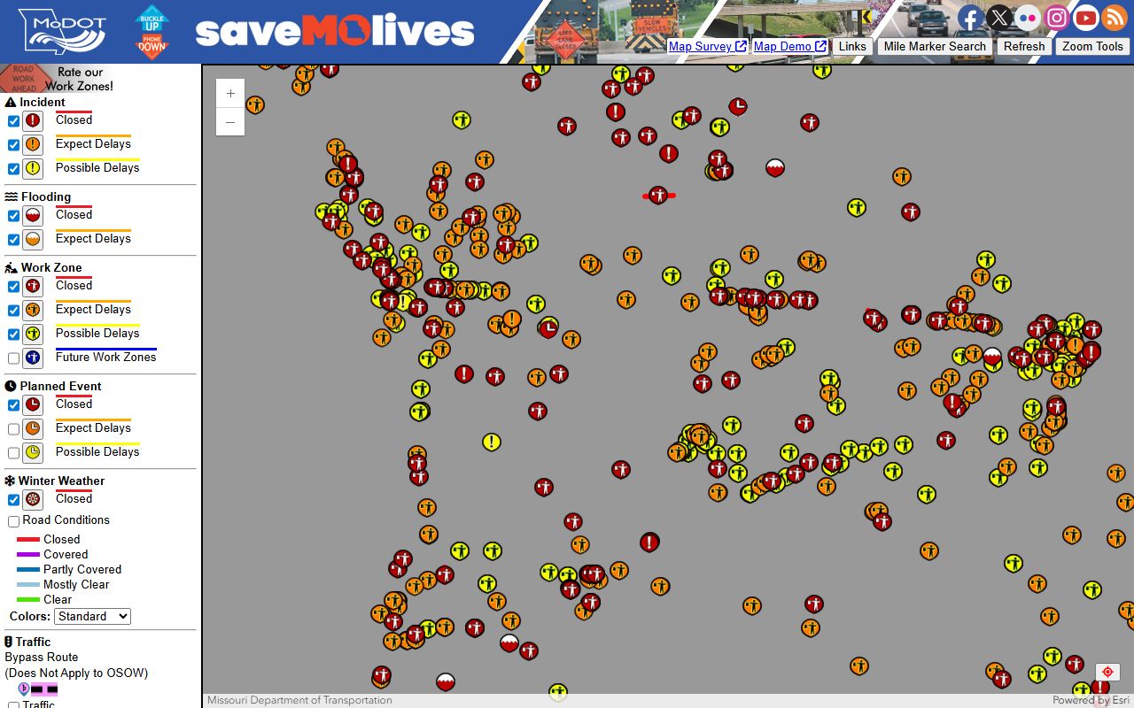 Pulaski County traffic court records MoDOT traveler map