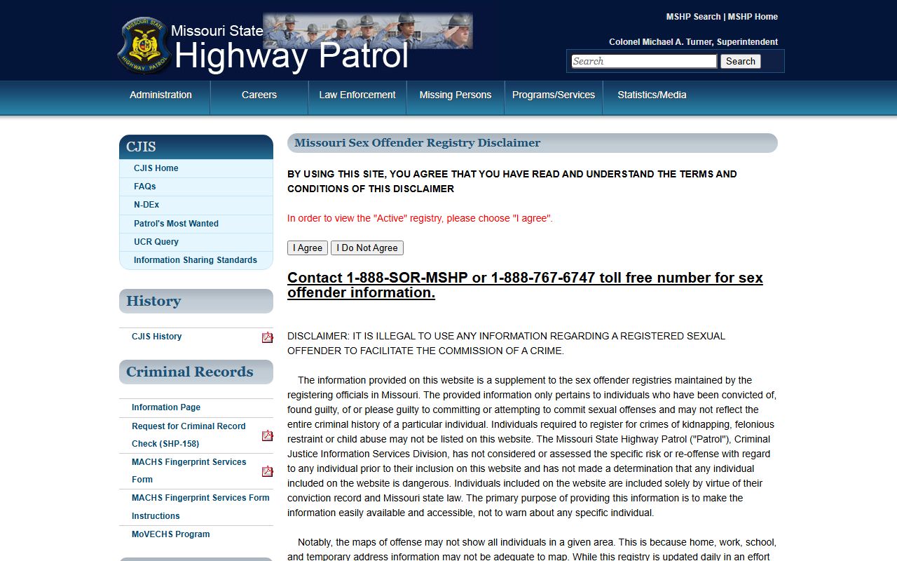 Pulaski County warrant records MSHP sex offender registry resource